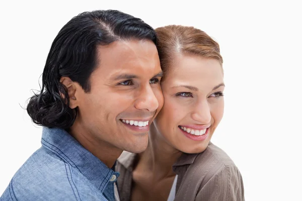 Side view of close together standing couple — Stock Photo, Image
