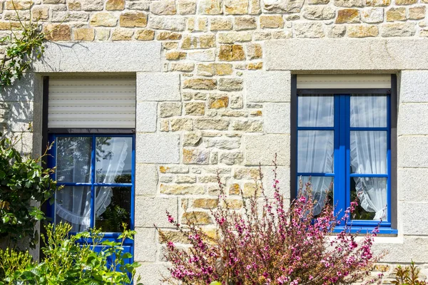 Francouzský styl okna a dveře s Bushem květina — Stock fotografie