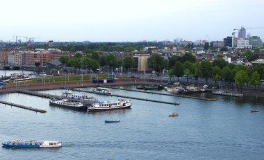 Amsterdam şehir günbatımı ışığı