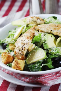 Caesar salad with chicken and lettuce clipart