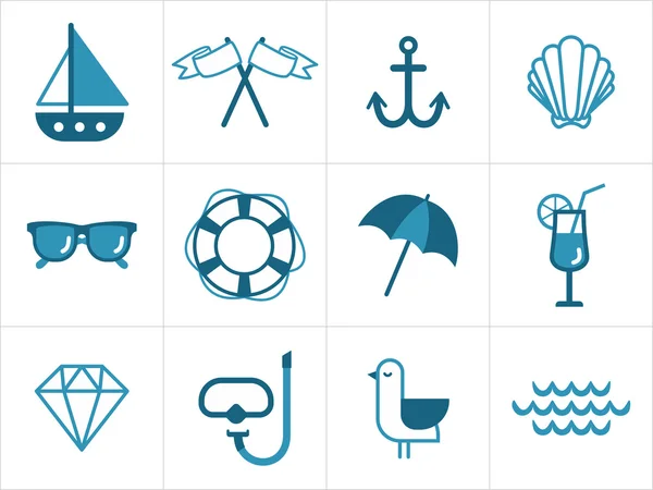Letní moře ikony — Stockový vektor