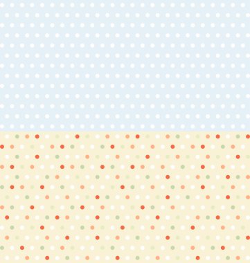 Polka dot seamless patterns clipart