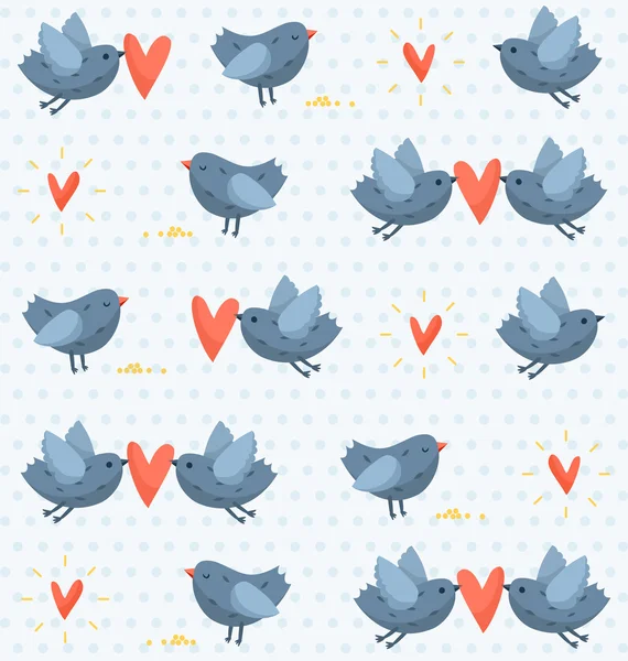 Oiseaux motif sans couture — Image vectorielle