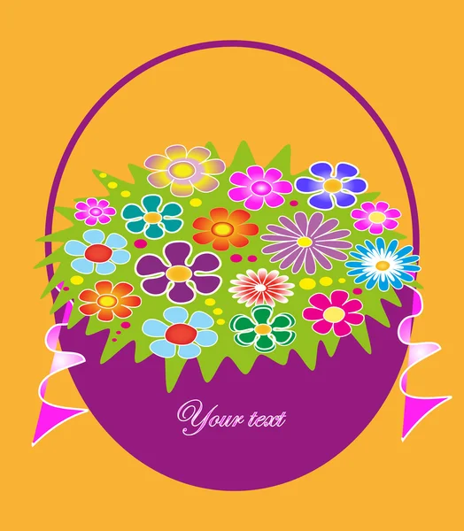Pretty floral frame. vectorillustratie. — Stockvector