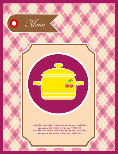 Cute menu card. vector illustration — Stock Vector