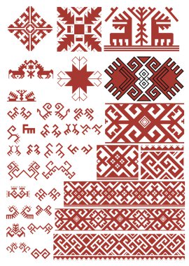 Ethnic ornaments patterns and elements clipart