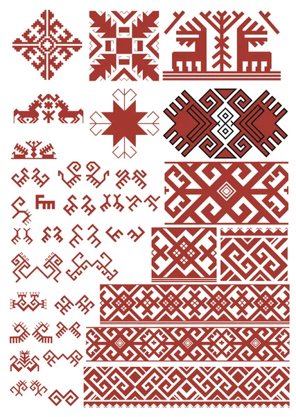 Padrões de ornamentos étnicos e elementos — Fotografia de Stock