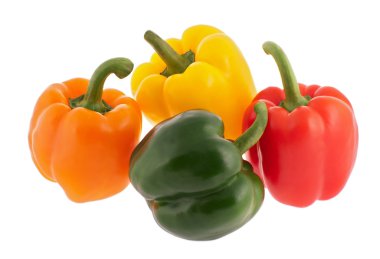 Four multicoloured bell peppers clipart