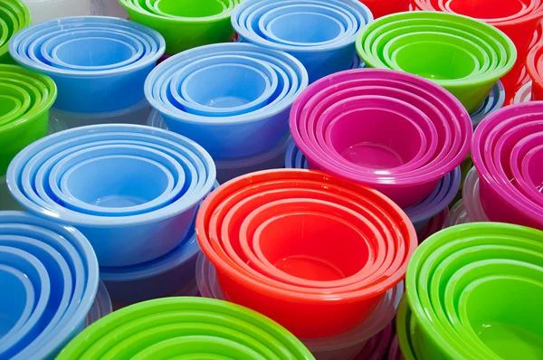 stock image Background of plastic basins