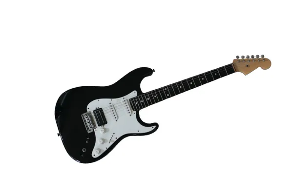 Černá elektrická kytara — Stock fotografie