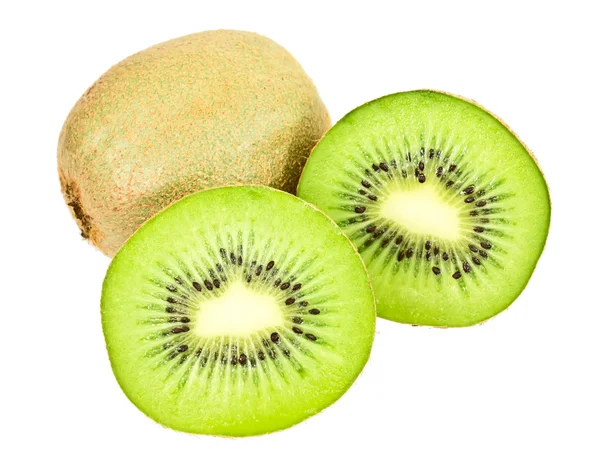 Grön kiwi halveras — Stockfoto