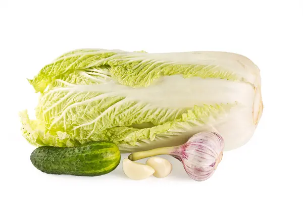 Chinese cabbage, cucumber, garlic — Stock Photo, Image