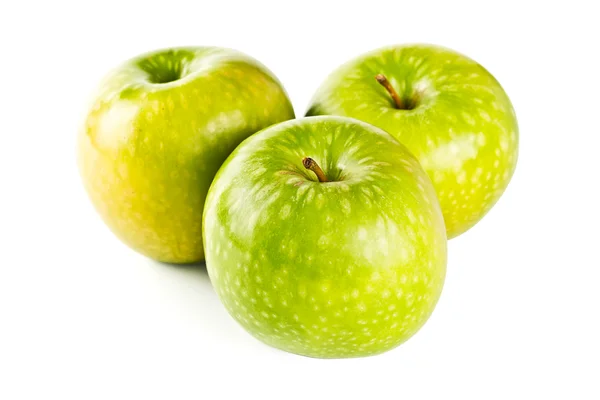 Trzy zielone Jabłuszko — Zdjęcie stockowe