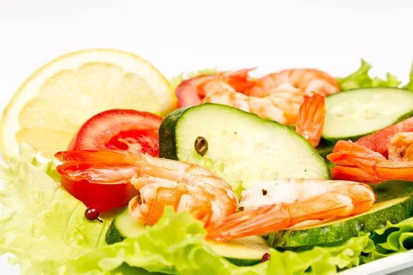 Vegetable Salad with Shrimp — Stock Photo, Image
