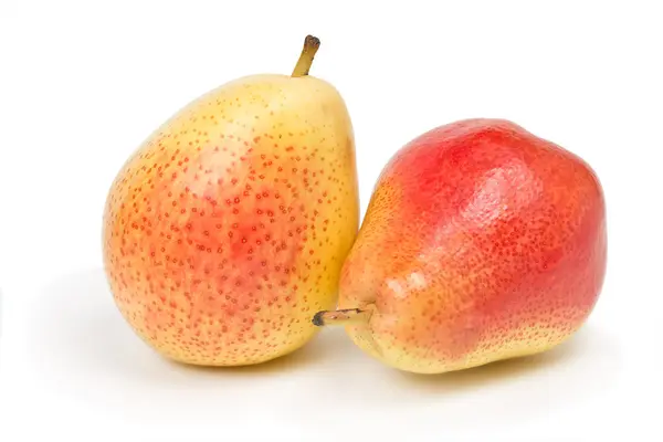 Two ripe pears on white background — Stock Photo, Image