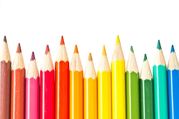 Bilenmiş renkli kalemler — Stok fotoğraf
