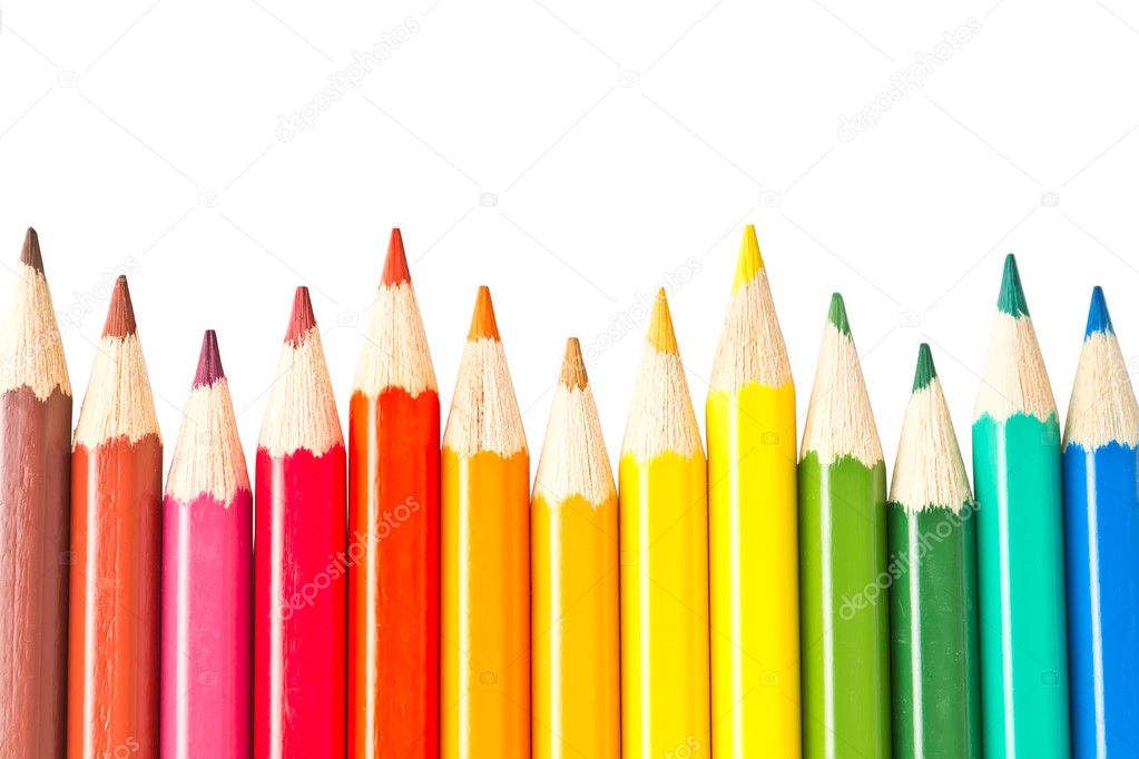 Sharpened colored pencils