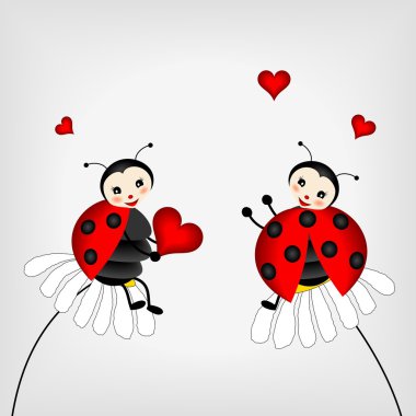 Two ladybirds clipart