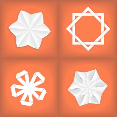 Four paper stars clipart