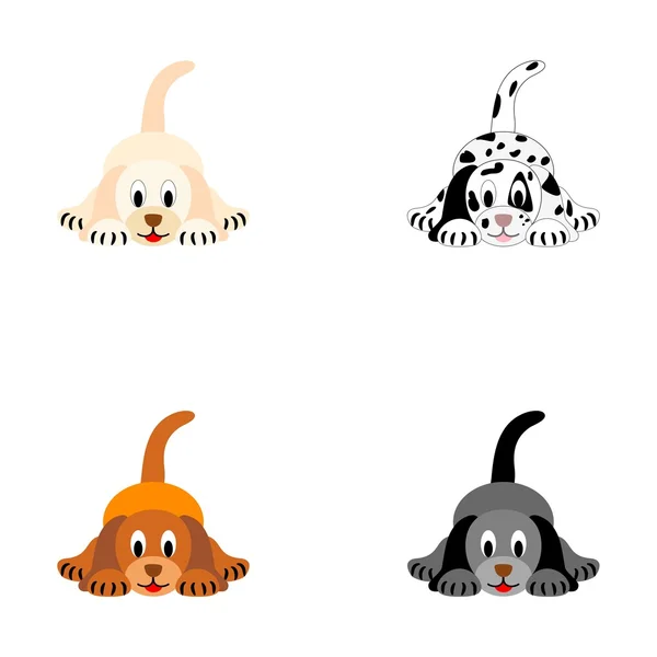 四个可爱的小狗 — 图库矢量图片