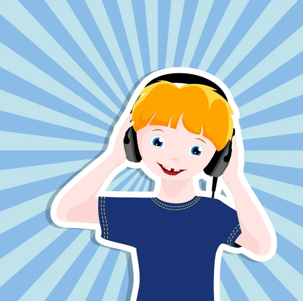 Αγόρι με ακουστικά — Διανυσματικό Αρχείο