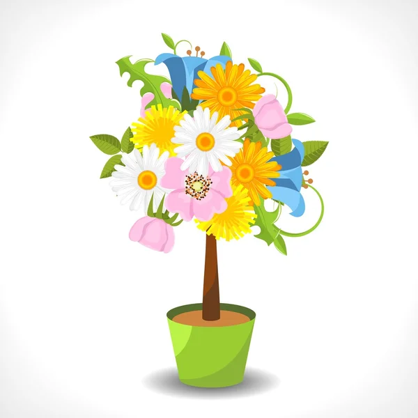 Arbre à fleurs abstrait — Image vectorielle