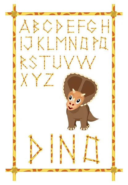 Алфавит Дино — стоковый вектор