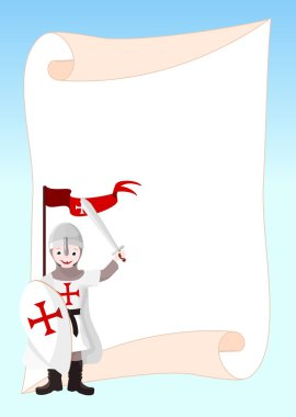 Background with little knight clipart