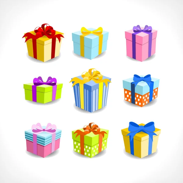 Various colorful gifts — Stock Vector