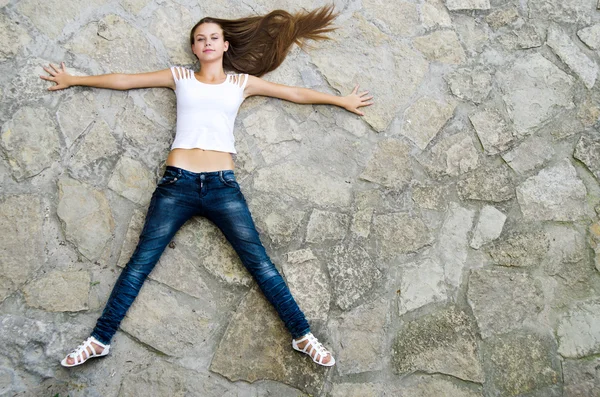 Girl on a floor. — Stock Photo, Image