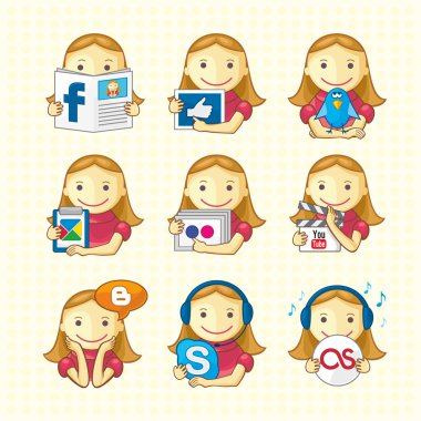 Design Elements - Set Of Social Icons clipart