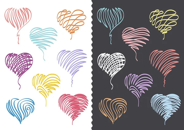 Color Heart With Colour Pencils — Stock Vector