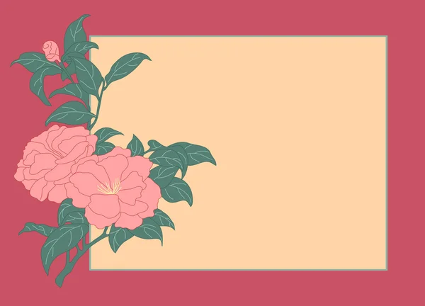 野生玫瑰卡άγριο τριαντάφυλλο κάρτα — 图库矢量图片