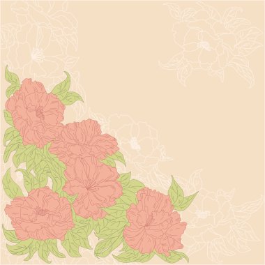 Background with flowers of wild roses clipart