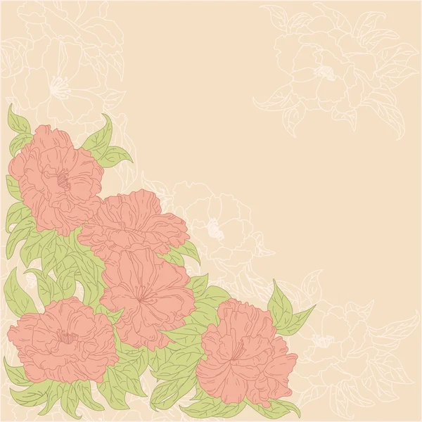 Hintergrund mit Blumen von Wildrosen — Stockvektor
