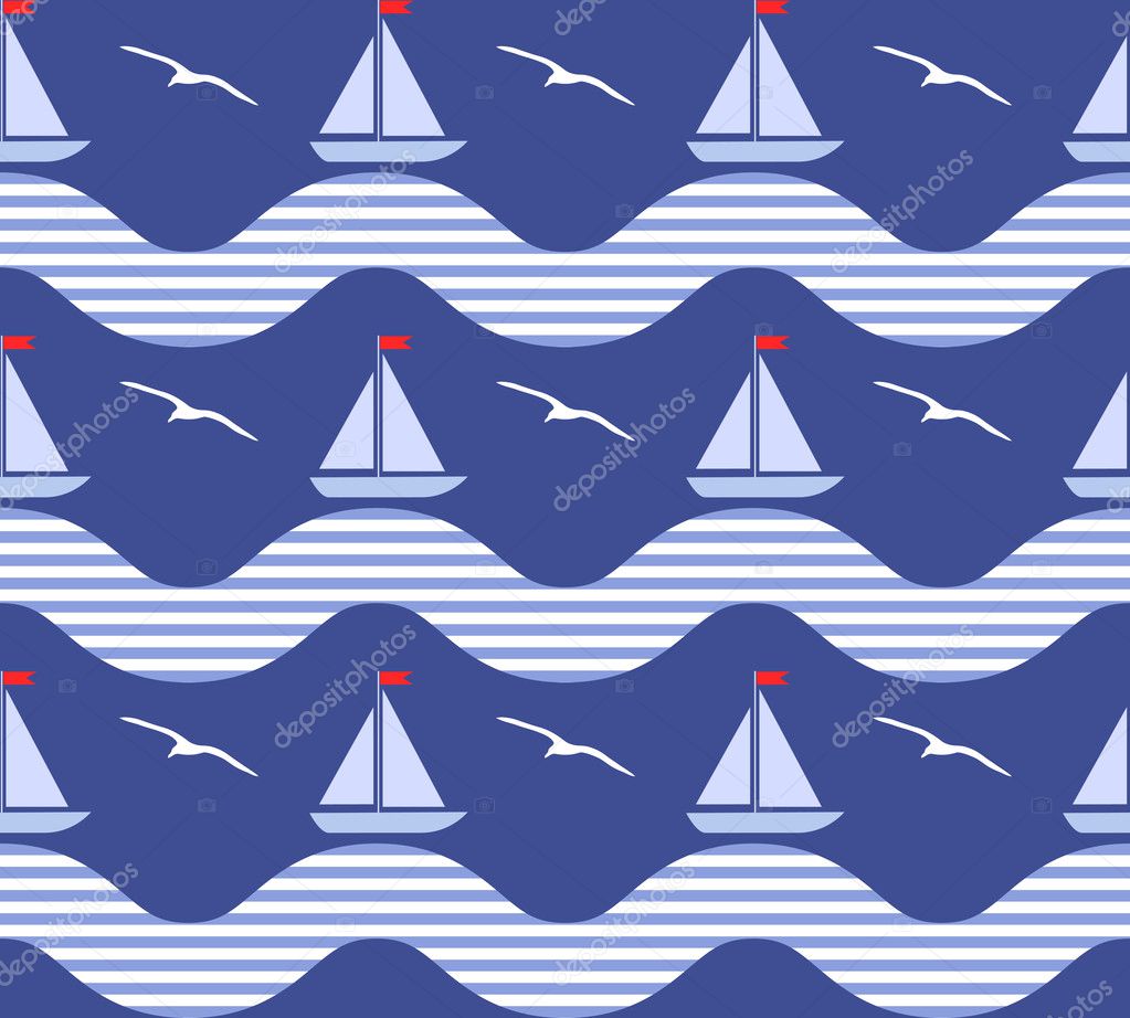 Seamless marine pattern