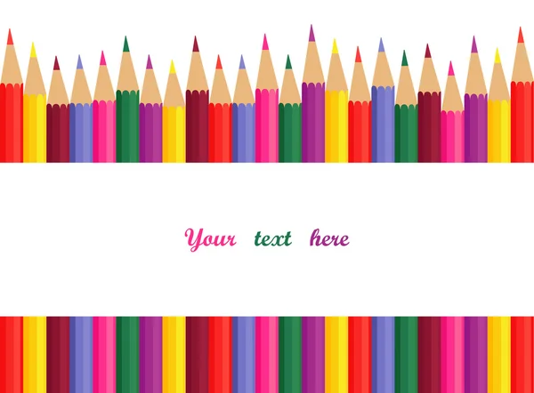 Colored pencils with space for text — Stock Vector