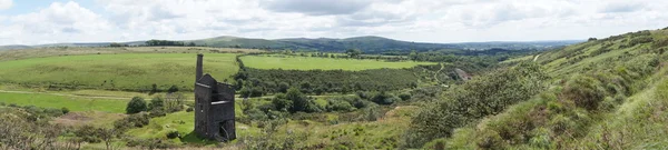 Panoramablick auf die Dartmoorlandschaft Stockbild