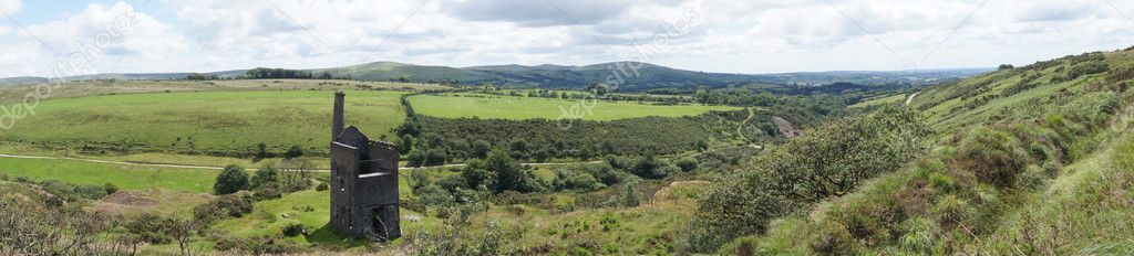 Panoramic view of Dartmoor landscape
