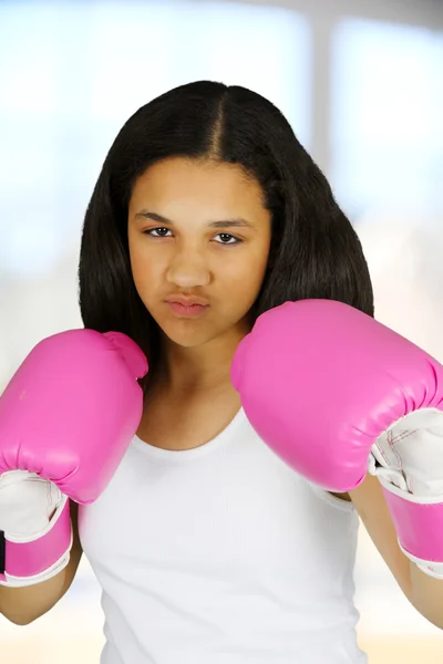 Girl Boxing — Stock Photo, Image