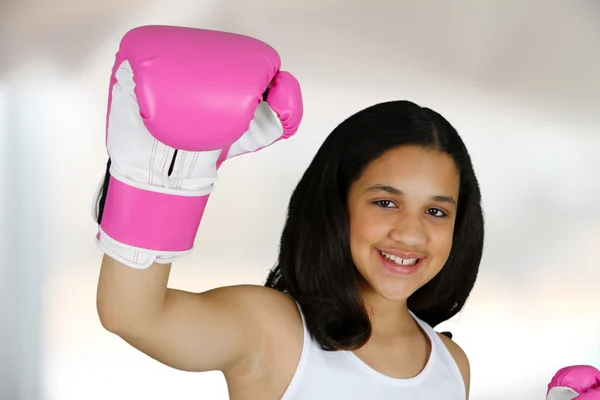 Menina boxe — Fotografia de Stock