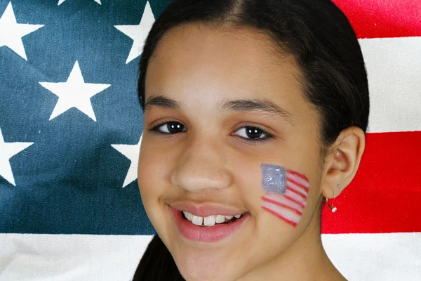 Dziewczyna z flagą — Zdjęcie stockowe