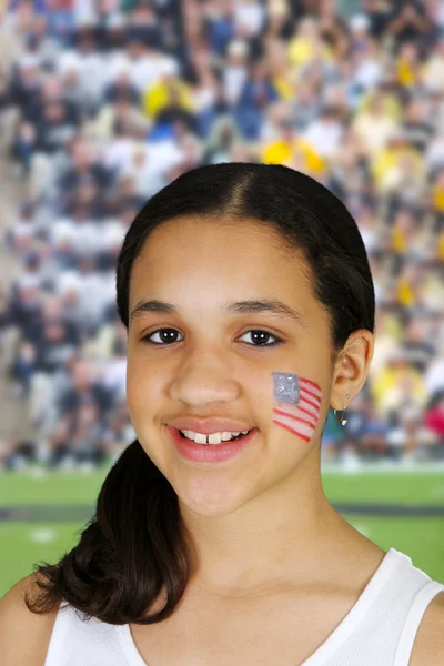 Girl With Flag — Stock Photo, Image