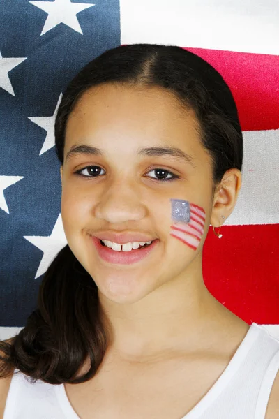 Chica con bandera Imagen de archivo