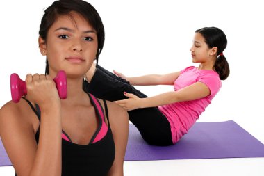 Girls Working Out clipart