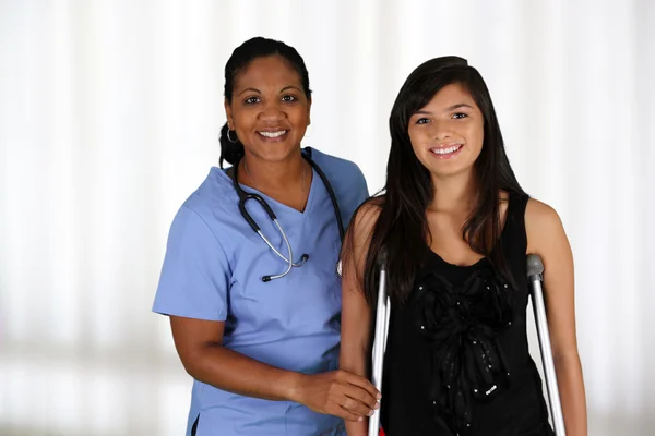 Enfermeiro e paciente — Fotografia de Stock