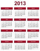 červená 2013 kalendář