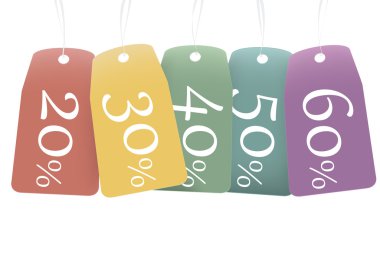 colored discount labels clipart