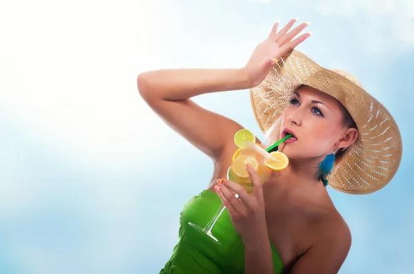 Women with cocktail — Stock Photo, Image