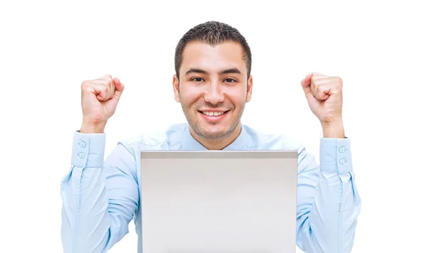 Portrait of an excited young man celebrating success — Stock Photo, Image